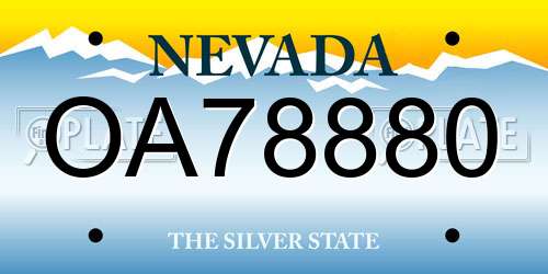 OA78880 Nevada License Plate