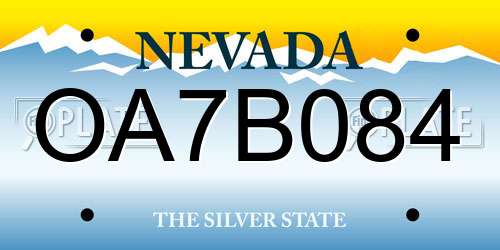 OA7B084 Nevada License Plate
