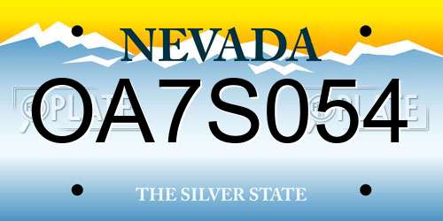 OA7S054 Nevada License Plate