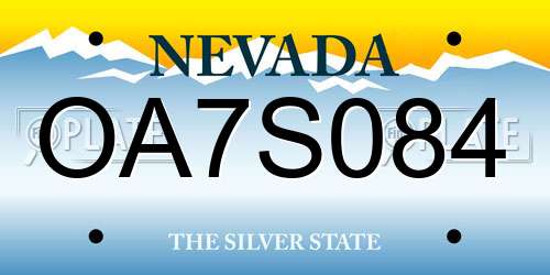 OA7S084 Nevada License Plate