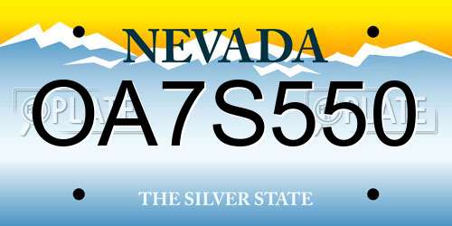 OA7S550 Nevada License Plate