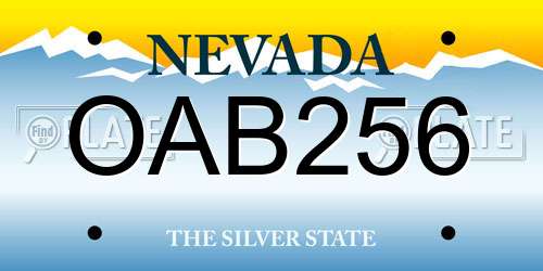 OAB256 Nevada License Plate