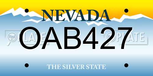 OAB427 Nevada License Plate