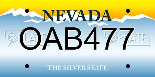 OAB477 Nevada License Plate