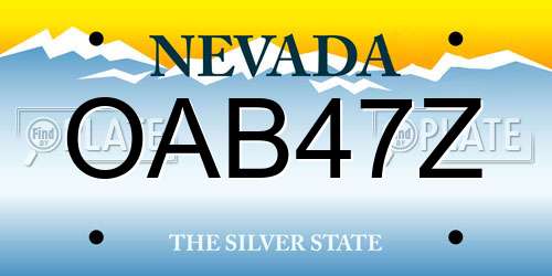 OAB47Z Nevada License Plate