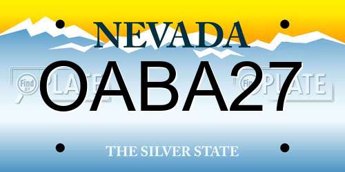 OABA27 Nevada License Plate