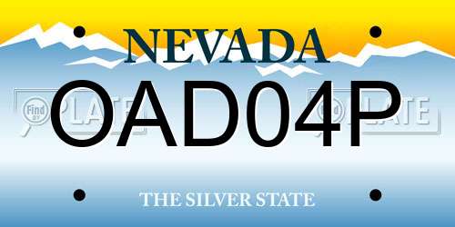 OAD04P Nevada License Plate