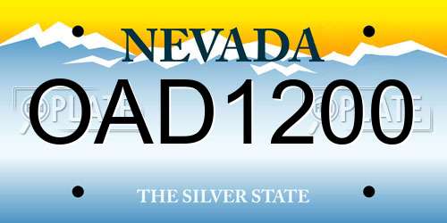 OAD1200 Nevada License Plate