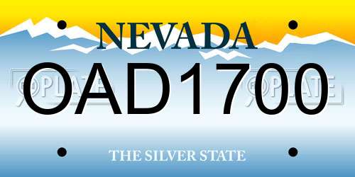 OAD1700 Nevada License Plate