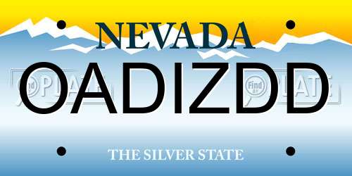 OADIZDD Nevada License Plate