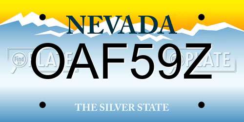 OAF59Z Nevada License Plate