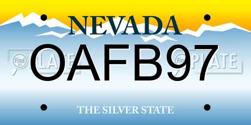OAFB97 Nevada License Plate