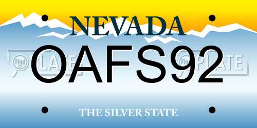 OAFS92 Nevada License Plate