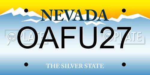 OAFU27 Nevada License Plate