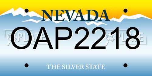 OAP2218 Nevada License Plate