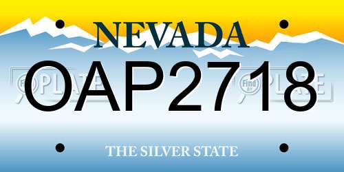 OAP2718 Nevada License Plate