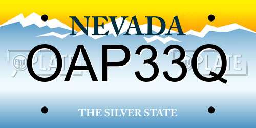 OAP33Q Nevada License Plate