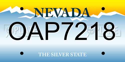 OAP7218 Nevada License Plate