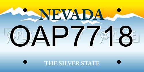OAP7718 Nevada License Plate