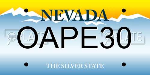 OAPE30 Nevada License Plate