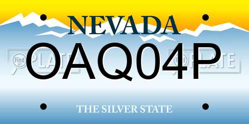 OAQ04P Nevada License Plate