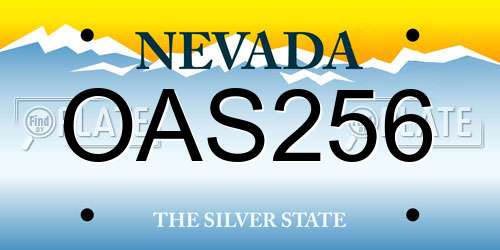 OAS256 Nevada License Plate