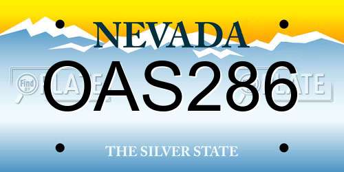 OAS286 Nevada License Plate