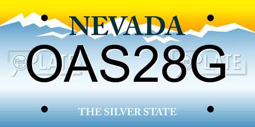 OAS28G Nevada License Plate