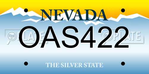 OAS422 Nevada License Plate