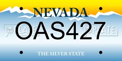 OAS427 Nevada License Plate