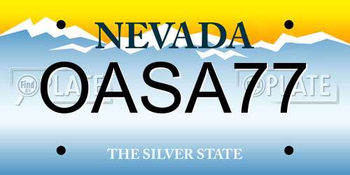 OASA77 Nevada License Plate