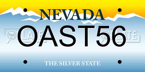 OAST56 Nevada License Plate