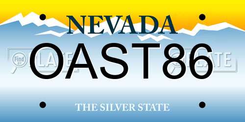 OAST86 Nevada License Plate