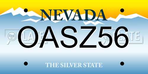OASZ56 Nevada License Plate