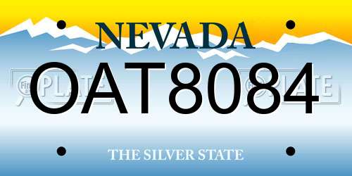 OAT8084 Nevada License Plate