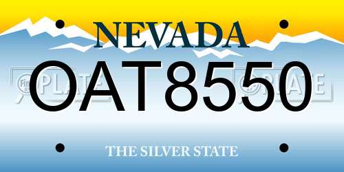 OAT8550 Nevada License Plate