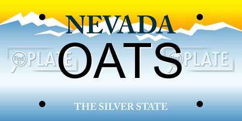 OATS Nevada License Plate