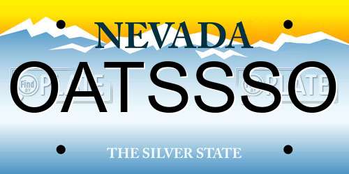 OATSSSO Nevada License Plate