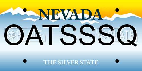 OATSSSQ Nevada License Plate