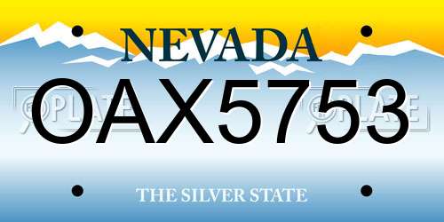OAX5753 Nevada License Plate