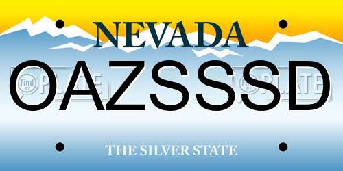 OAZSSSD Nevada License Plate