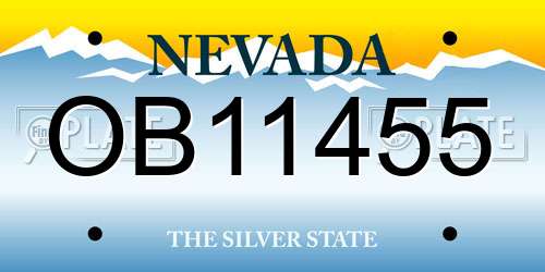 OB11455 Nevada License Plate