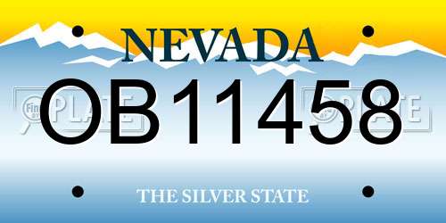OB11458 Nevada License Plate