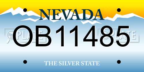 OB11485 Nevada License Plate