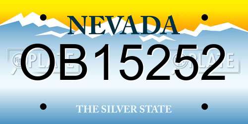 OB15252 Nevada License Plate