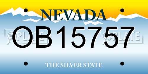 OB15757 Nevada License Plate