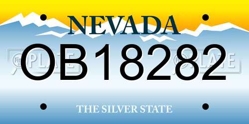 OB18282 Nevada License Plate