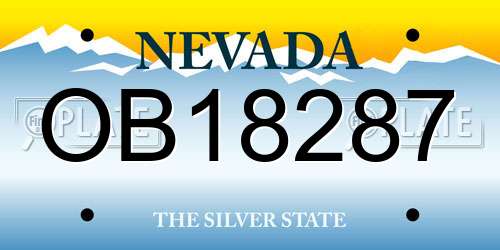 OB18287 Nevada License Plate