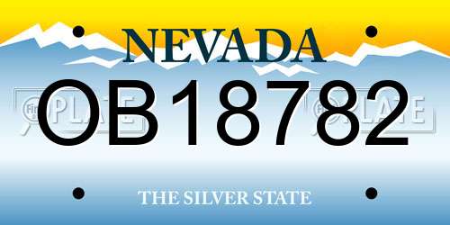 OB18782 Nevada License Plate