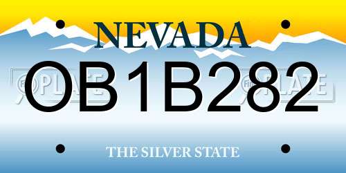 OB1B282 Nevada License Plate